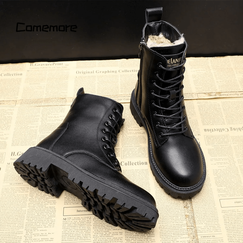 Maeva - Bottes d'hiver en cuir noir